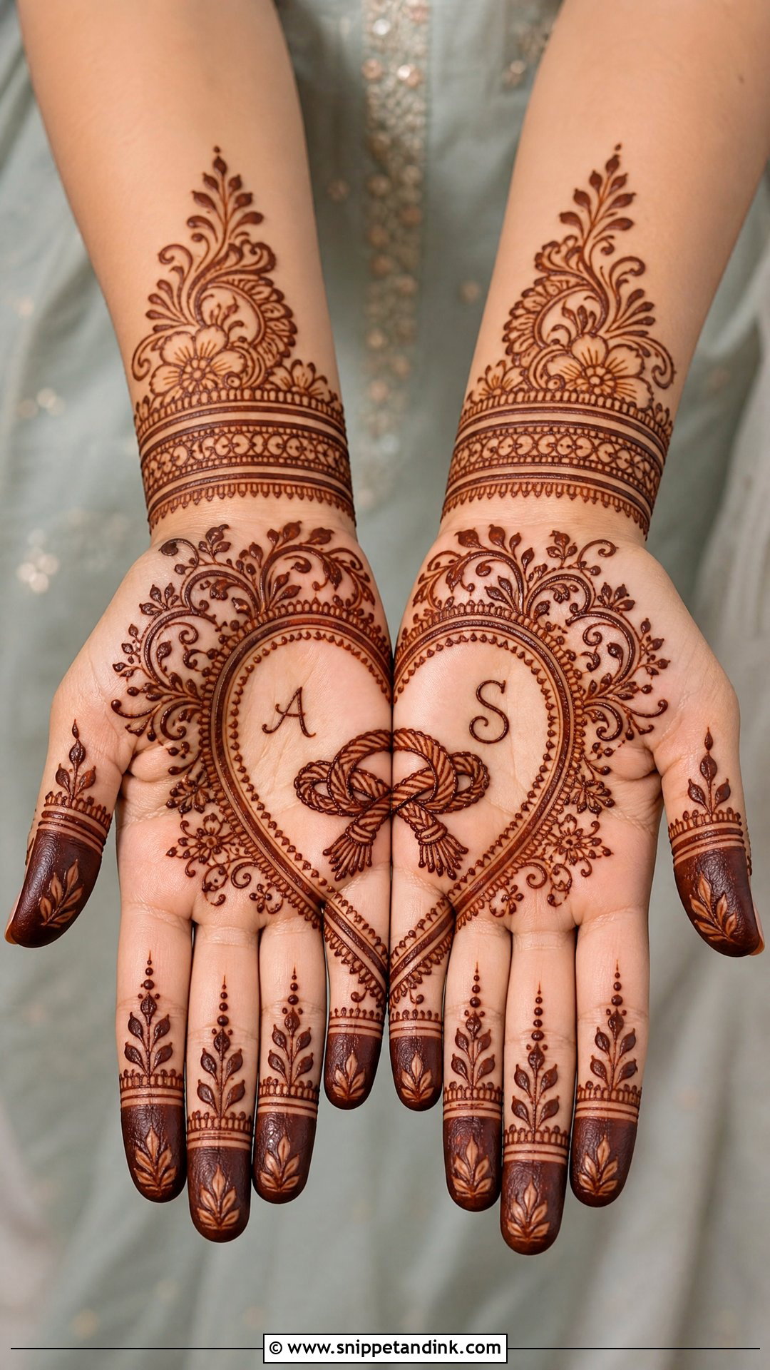 Gathbandhan Mehndi Design With Heart - Snippet and Ink - 25 Gathbandhan Mehndi Design Ideas