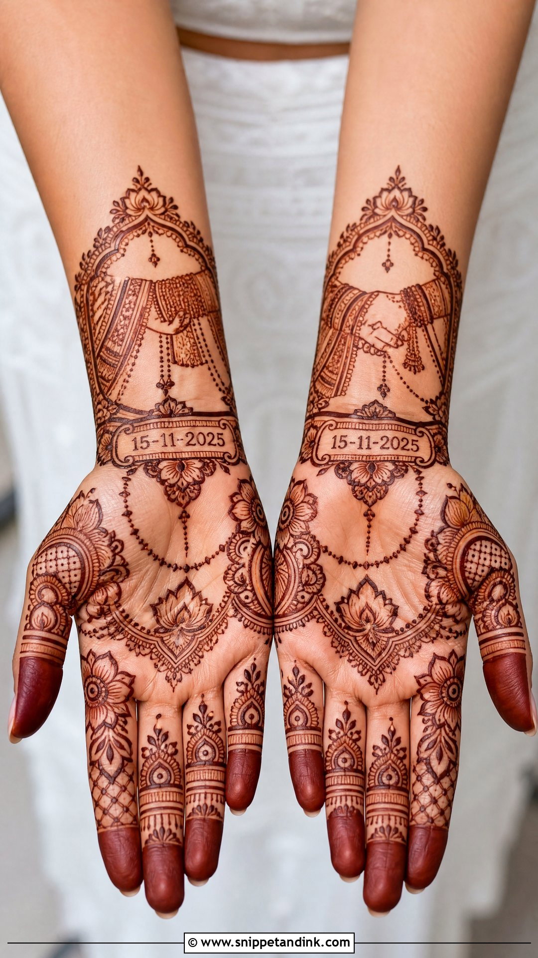Gathbandhan Mehndi Design With Wedding Date - Snippet and Ink - 25 Gathbandhan Mehndi Design Ideas