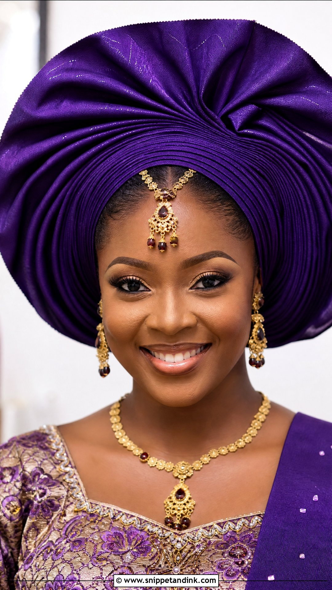 Gele Headwrap With Bridal Hairstyle - Snippet and Ink - 20 African Bridal Hairstyles