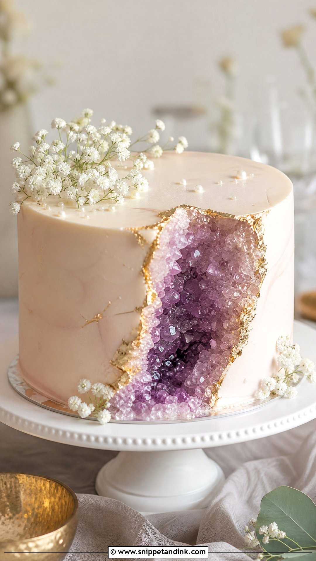 Geode Anniversary Cake - Snippet and Ink - 30 Anniversary Cake Aesthetic Ideas