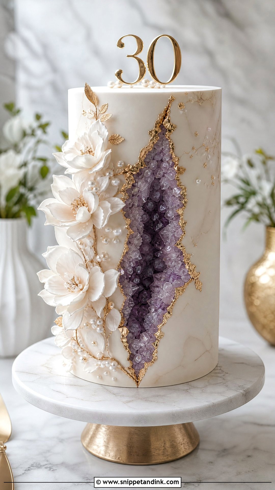Geode Anniversary Cake - Snippet and Ink - 35 Anniversary Cake Ideas