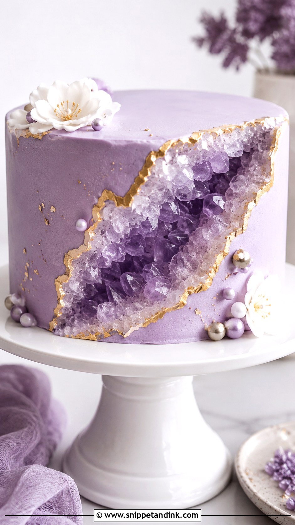 Geode Anniversary Cake - Snippet and Ink - 20 Anniversary Cake Snapchat Story Ideas