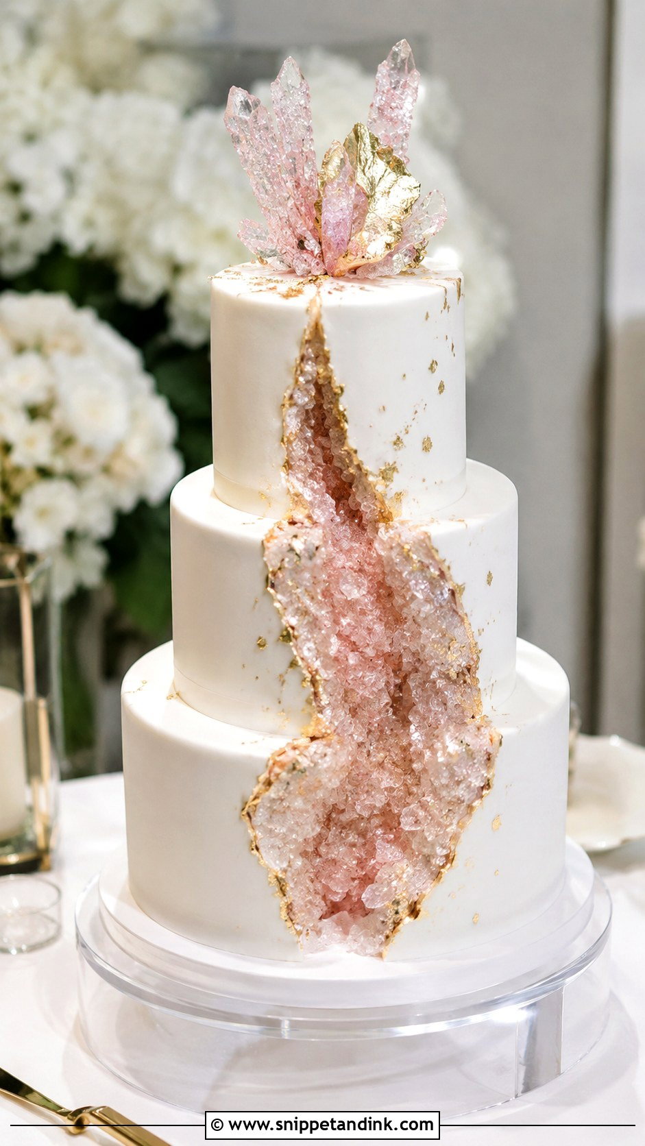 Geode Bling Wedding Cake - Snippet and Ink - 20 Bling Cakes for Wedding