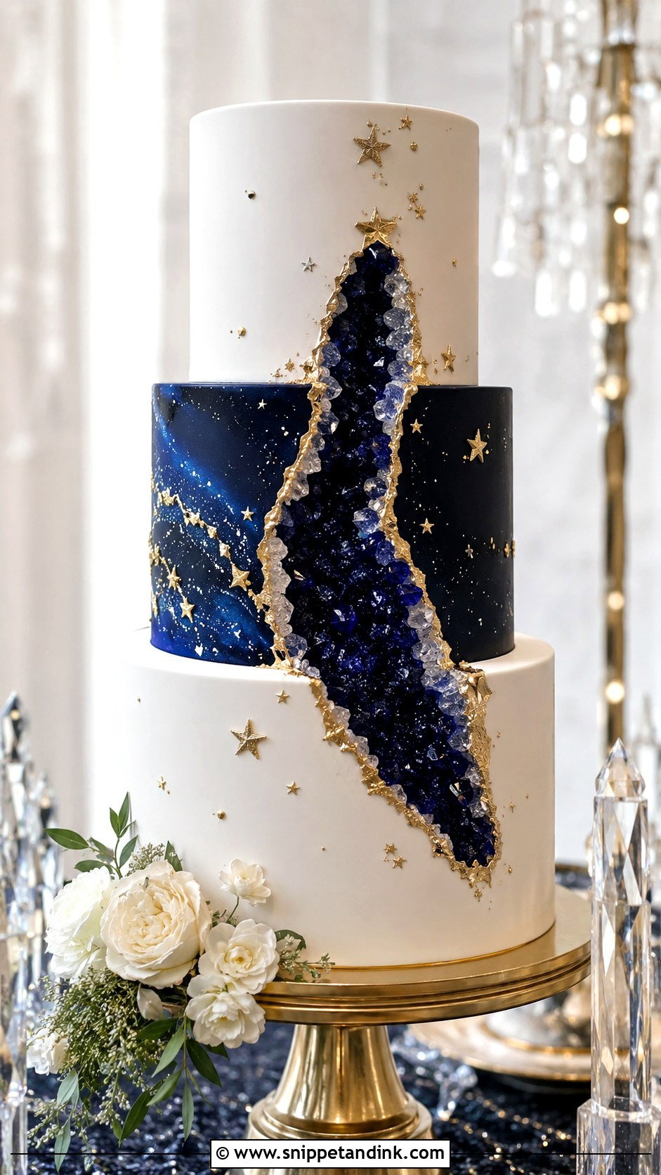 Geode Cosmos Wedding Cake - Snippet and Ink - 20 Cosmos Cake Ideas for Wedding