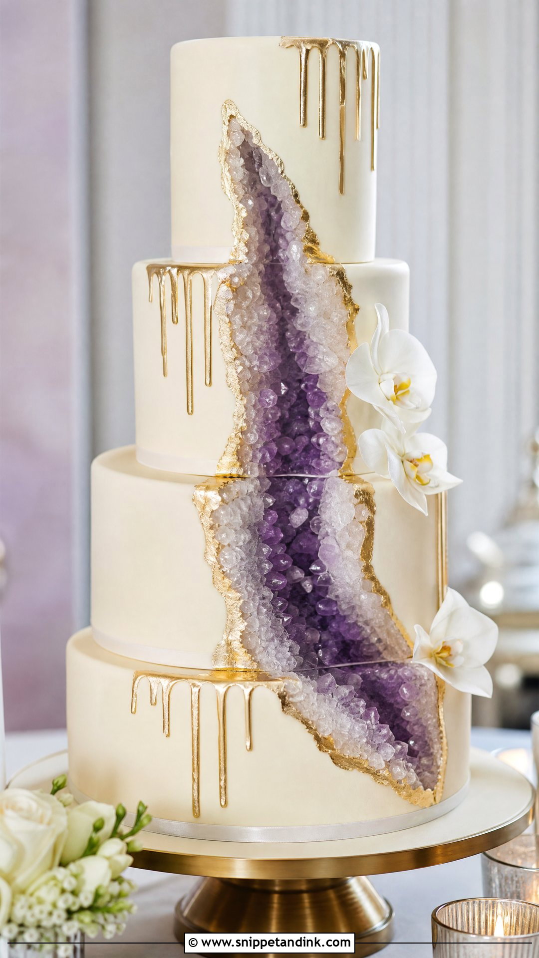 Geode Drip Wedding Cake - Snippet and Ink - 30 Drip Cakes for Wedding