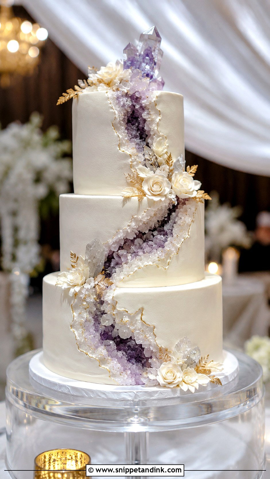 Geode Fault Line Wedding Cake - Snippet and Ink - 20 Fault Line Cakes for Wedding
