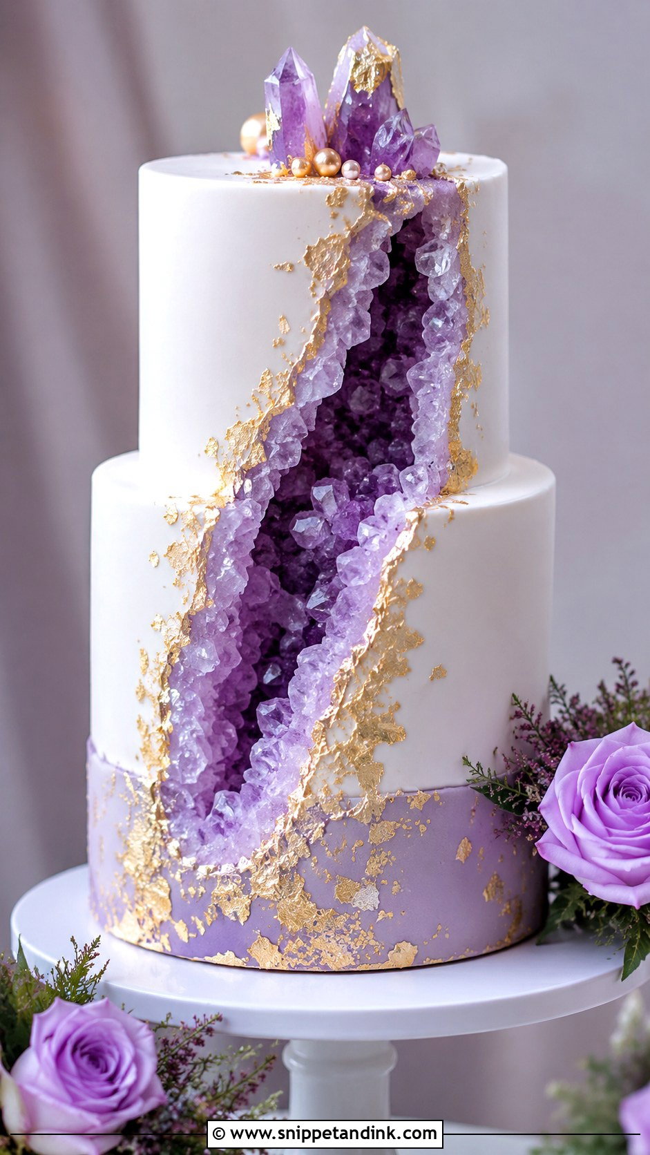 Geode Sparkle Wedding Cake - Snippet and Ink - 30 Sparkle Wedding Cake Ideas