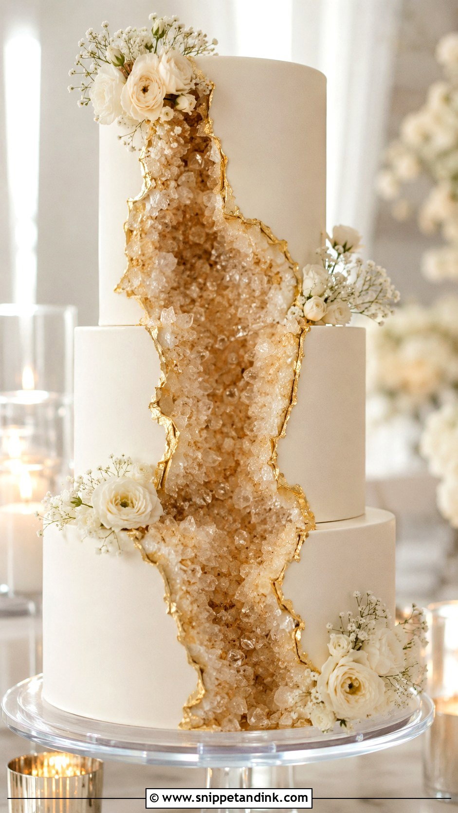 Geode Wedding Cake - Snippet and Ink - 20 Glitz and Glam Cake Ideas for Wedding