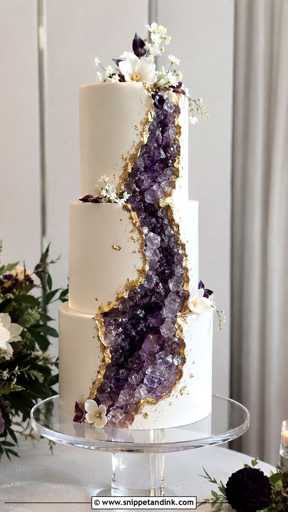 Geode Wedding Cake - Snippet and Ink - 30 Novelty Wedding Cakes
