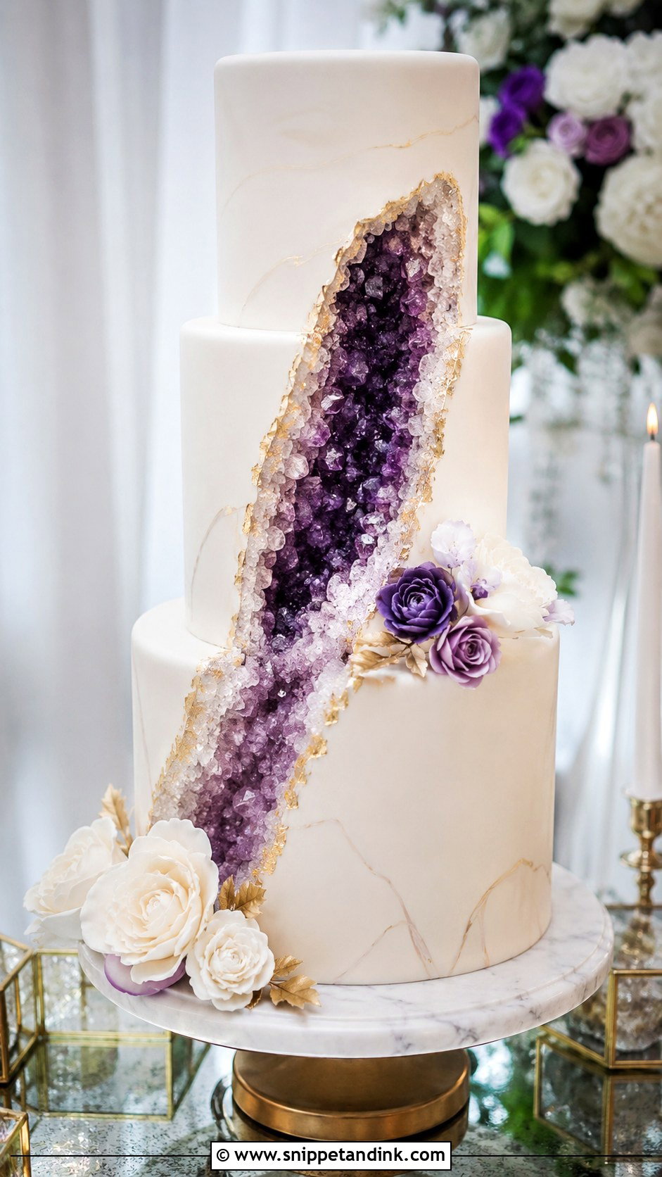 Geode Wedding Cake - Snippet and Ink - 20 Dramatic Wedding Cake Ideas