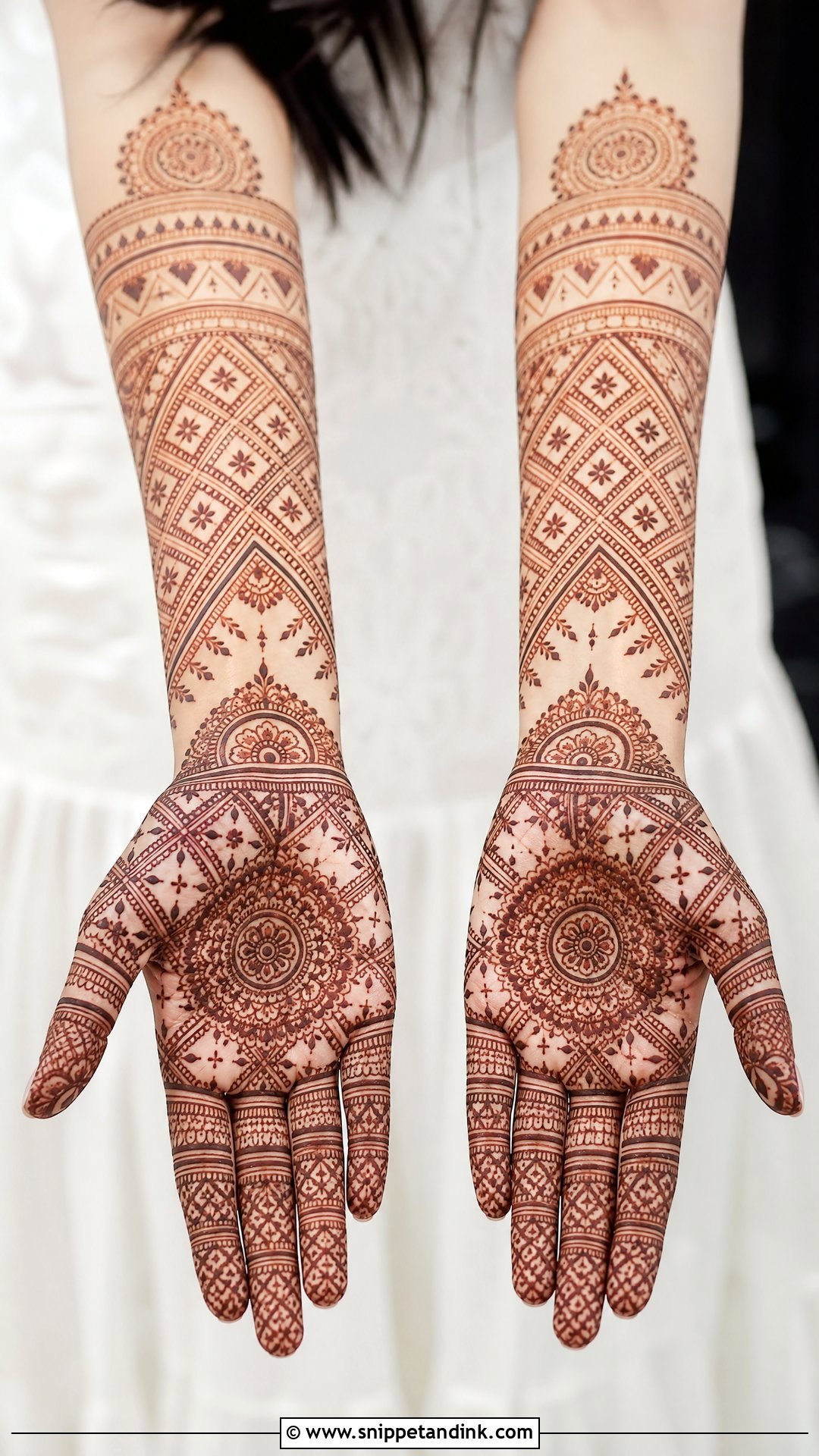 Geometric Bridal Mehndi Design - Snippet and Ink - 25 Bridal Mehndi Design 2025 Ideas