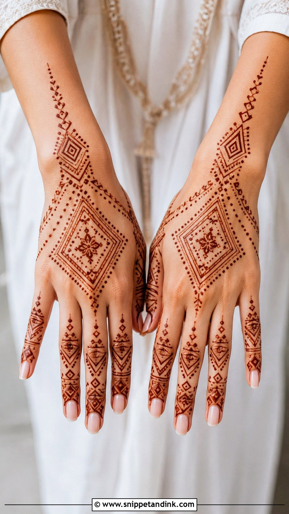 Geometric Fingers Mehndi Design - Snippet and Ink - 35 Fingers Mehndi Design Ideas