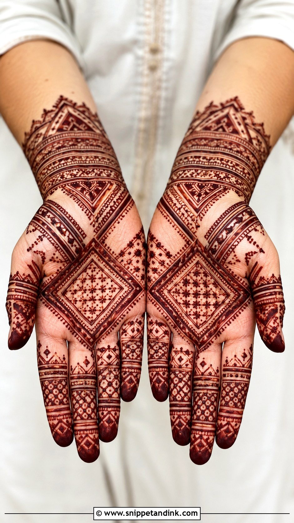 Geometric Front Hand Mehndi Design - Snippet and Ink - 35 Trendy Front Hand Mehndi Designs
