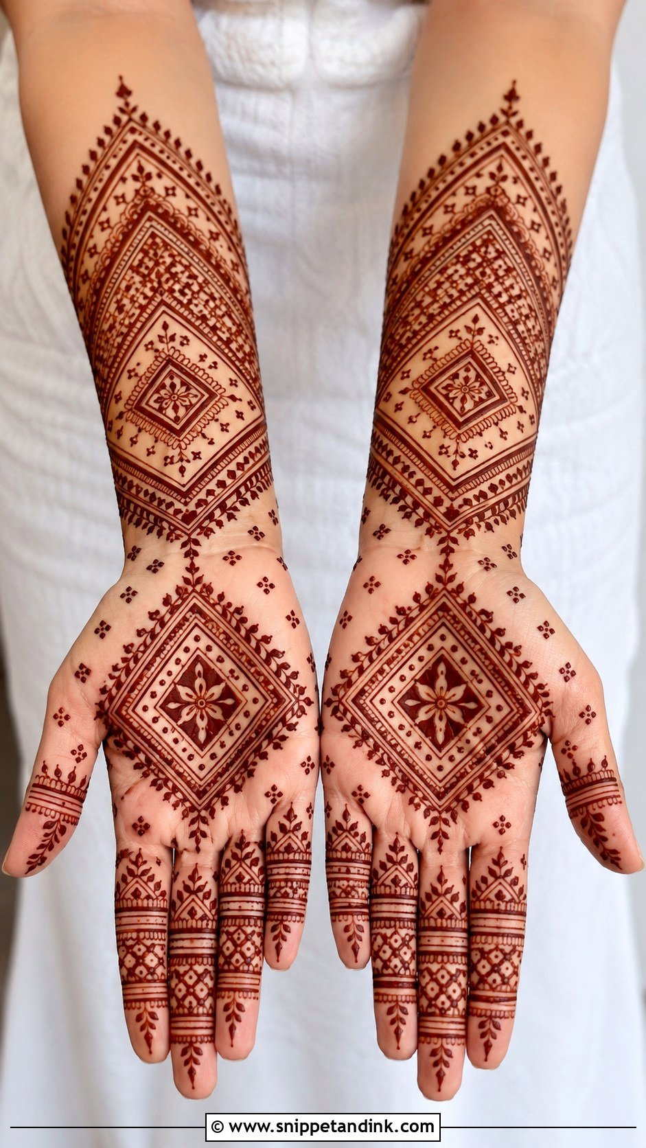 Geometric Front Hand Mehndi Design - Snippet and Ink - 35 Front Hand Mehndi Design Ideas