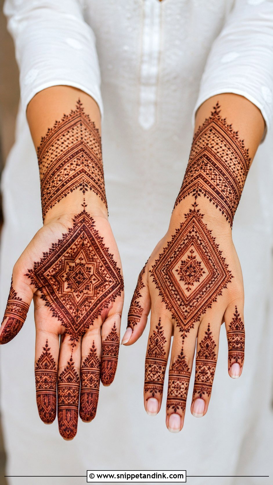 Geometric Mehndi Design For Hands - Snippet and Ink - 35 Mehndi Designs Book