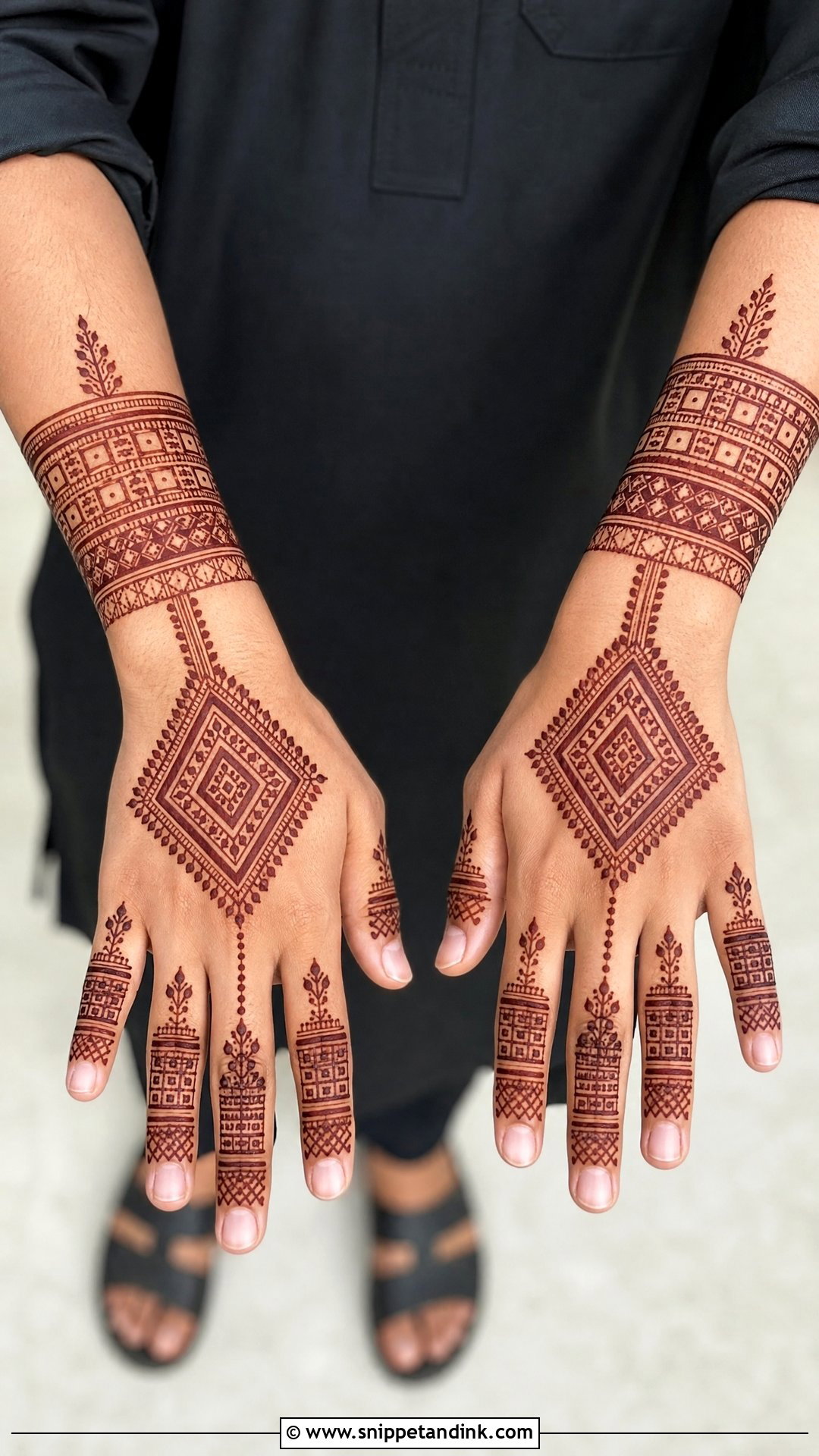 Geometric Men Mehndi Design - Snippet and Ink - 25 Men Mehndi Designs