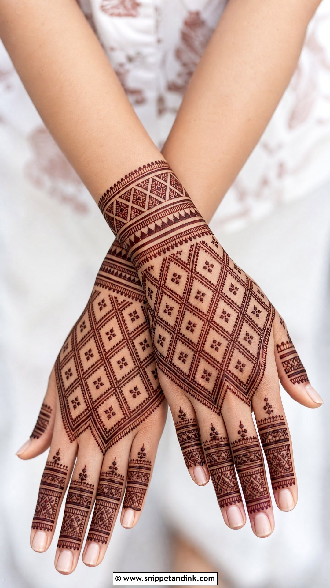 Geometric Upper Hand Mehndi Design - Snippet and Ink - 25 Upper Hand Mehndi Designs