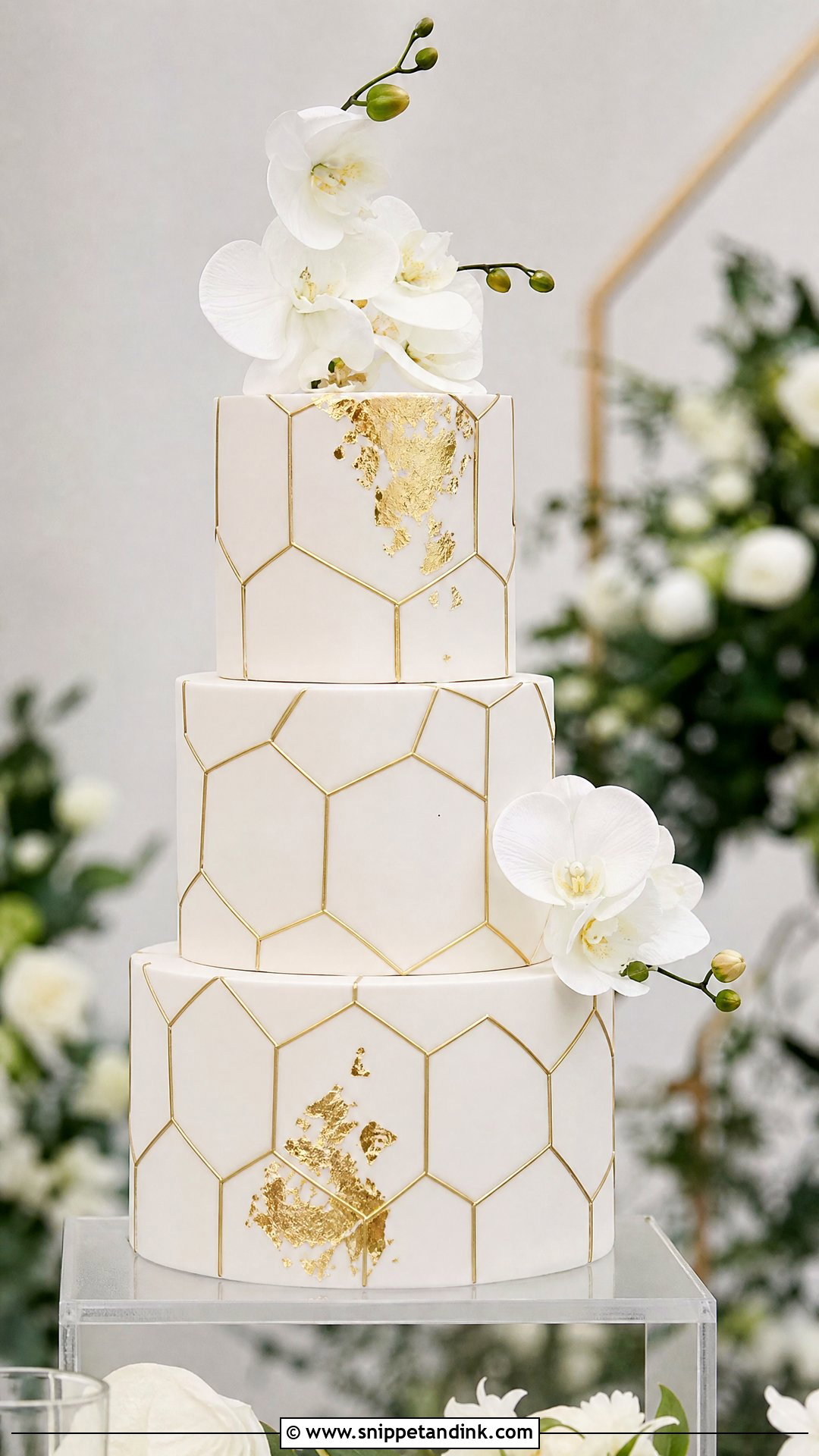 Geometric Wedding Cake - Snippet and Ink - 20 Pattern Cake Ideas for Wedding
