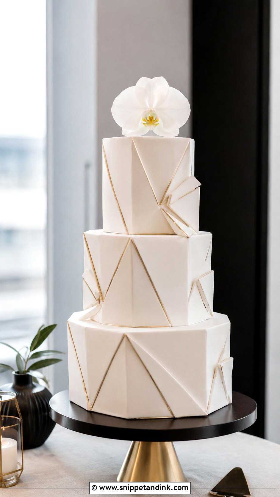 Geometric Wedding Cake - Snippet and Ink - 20 Side Cake Designs for Wedding
