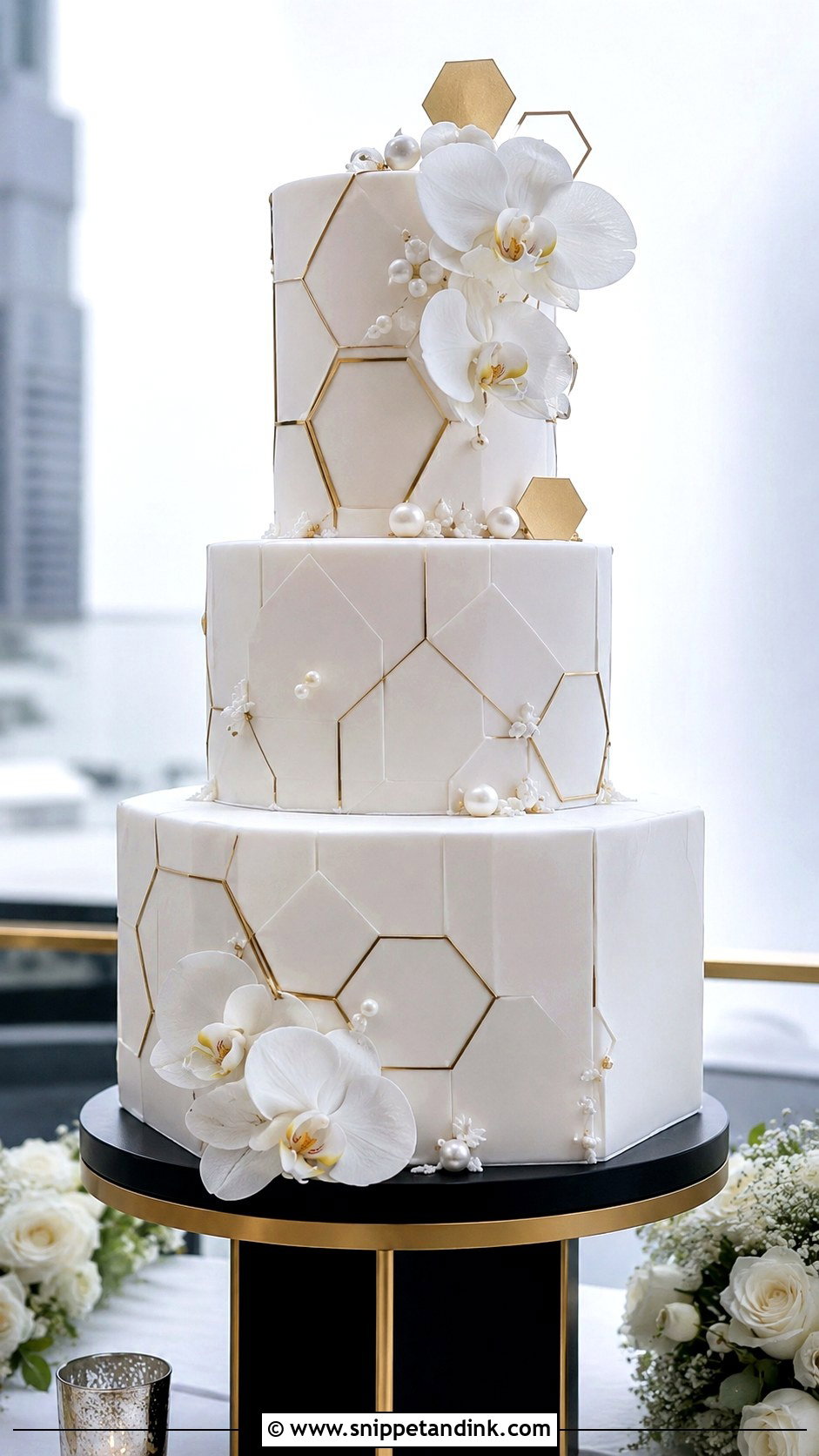 Geometric Wedding Cake - Snippet and Ink - 20 Wedding Cake Decorating Techniques