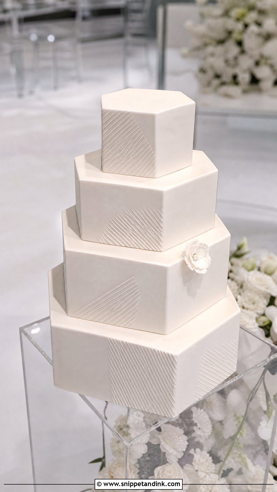 Geometric Wedding Cake - Snippet and Ink - 25 Minimalist Wedding Cake Ideas
