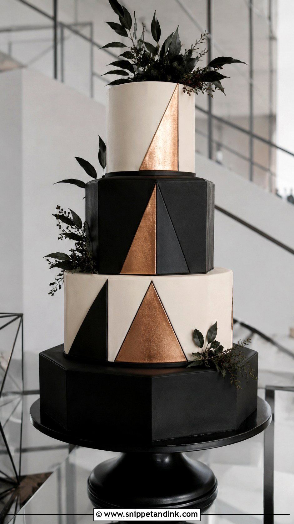 Geometric Wedding Cake - Snippet and Ink - 30 Masculine Wedding Cake Ideas