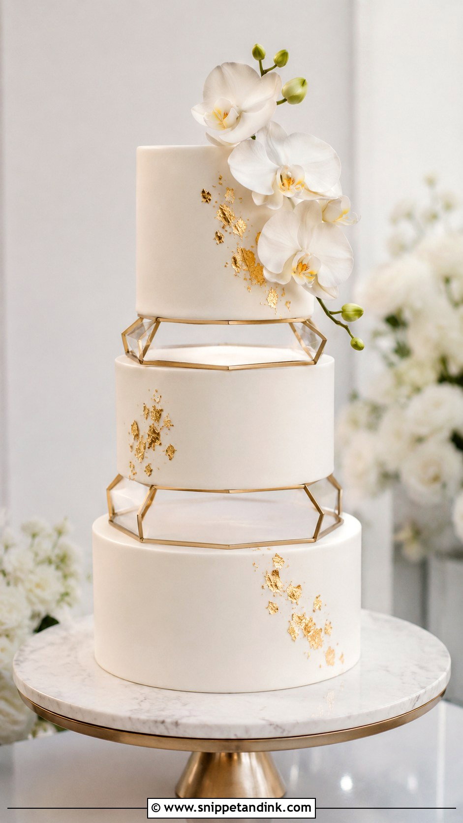 Geometric Wedding Cake Separator - Snippet and Ink - 25 Wedding Cake Separators