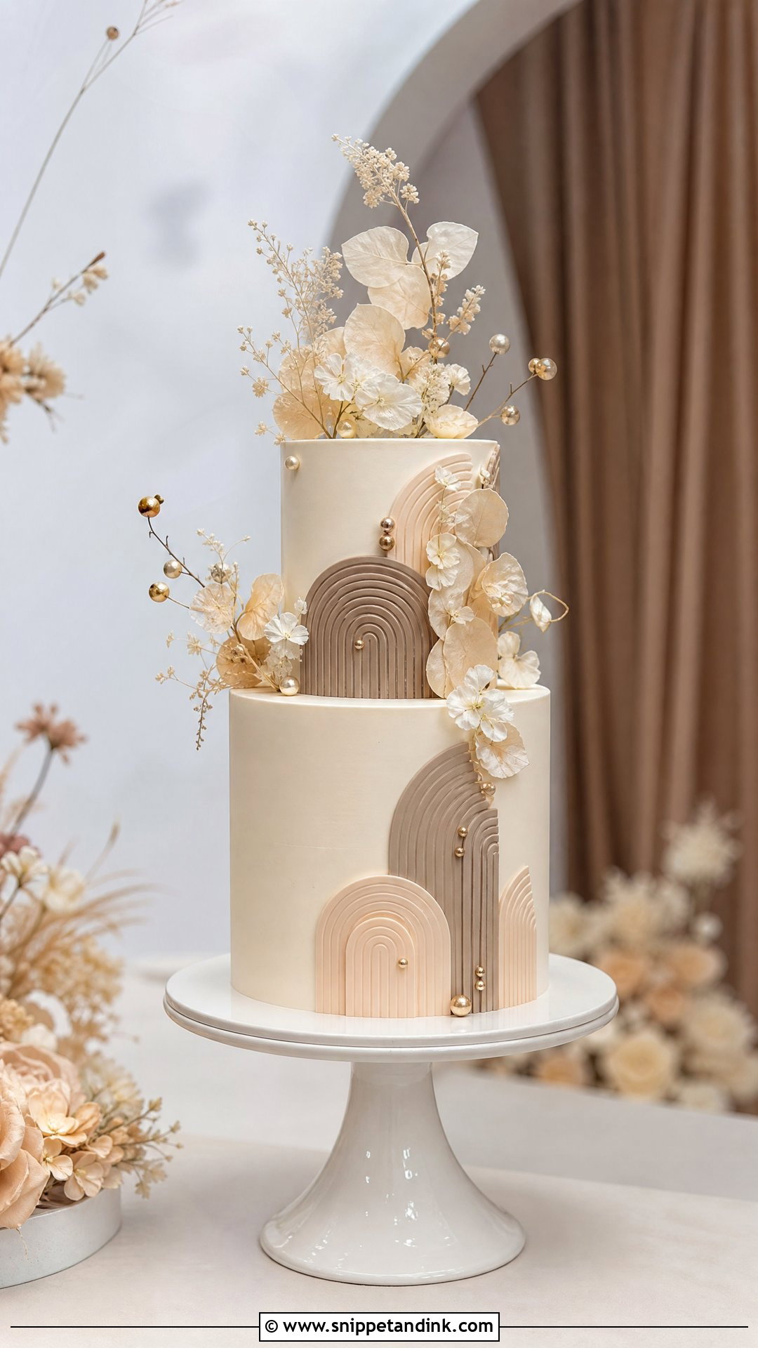 Geometric Wedding Cake With Arch Details - Snippet and Ink - 25 Geometric Cake Ideas for Wedding