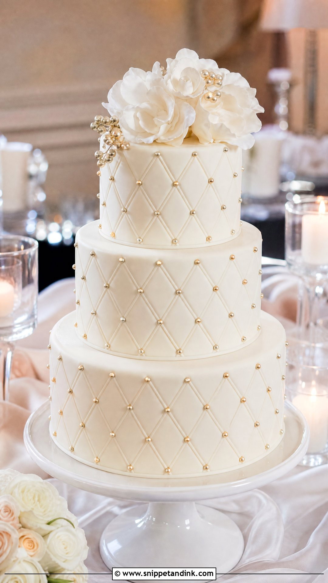 Geometric Wedding Cake With Diamond Pattern - Snippet and Ink - 25 Geometric Cake Ideas for Wedding