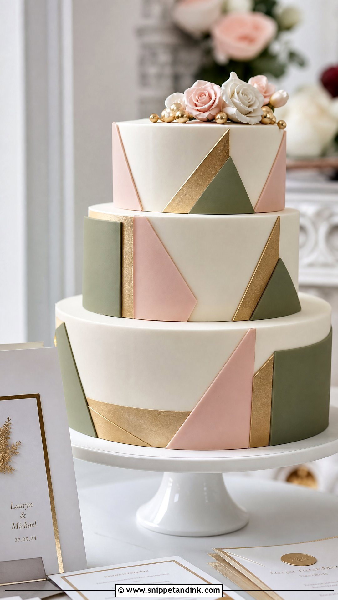 Geometric Wedding Cake With Fondant Panels - Snippet and Ink - 25 Geometric Cake Ideas for Wedding