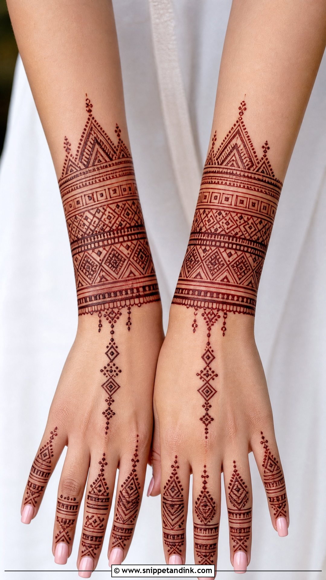 Geometric Wrist Mehndi Design - Snippet and Ink - 30 Wrist Mehndi Designs