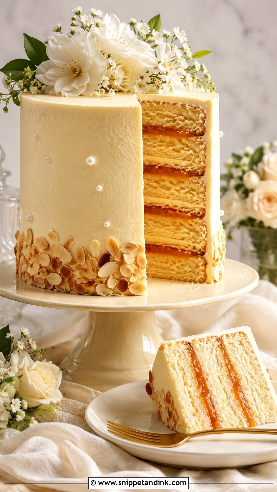 German Almond Wedding Cake - Snippet and Ink - 20 German Wedding Cake Ideas
