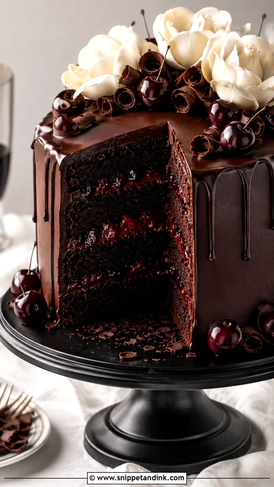 German Chocolate Cherry Wedding Cake - Snippet and Ink - 20 German Wedding Cake Ideas