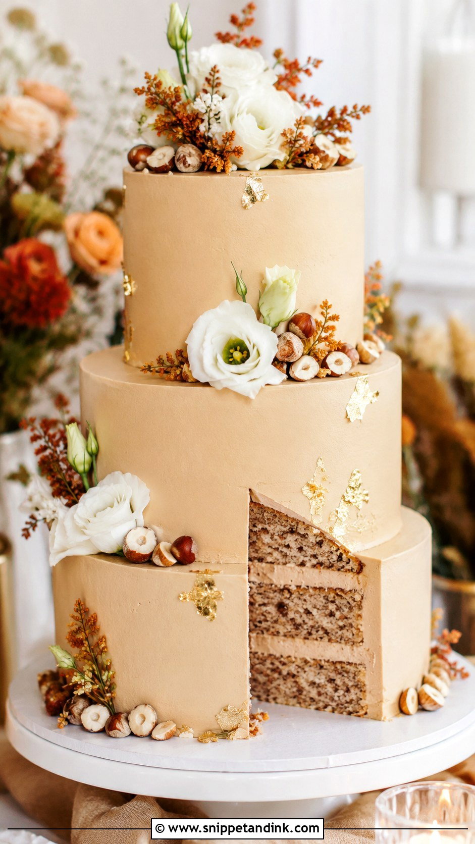 German Hazelnut Wedding Cake - Snippet and Ink - 20 German Wedding Cake Ideas