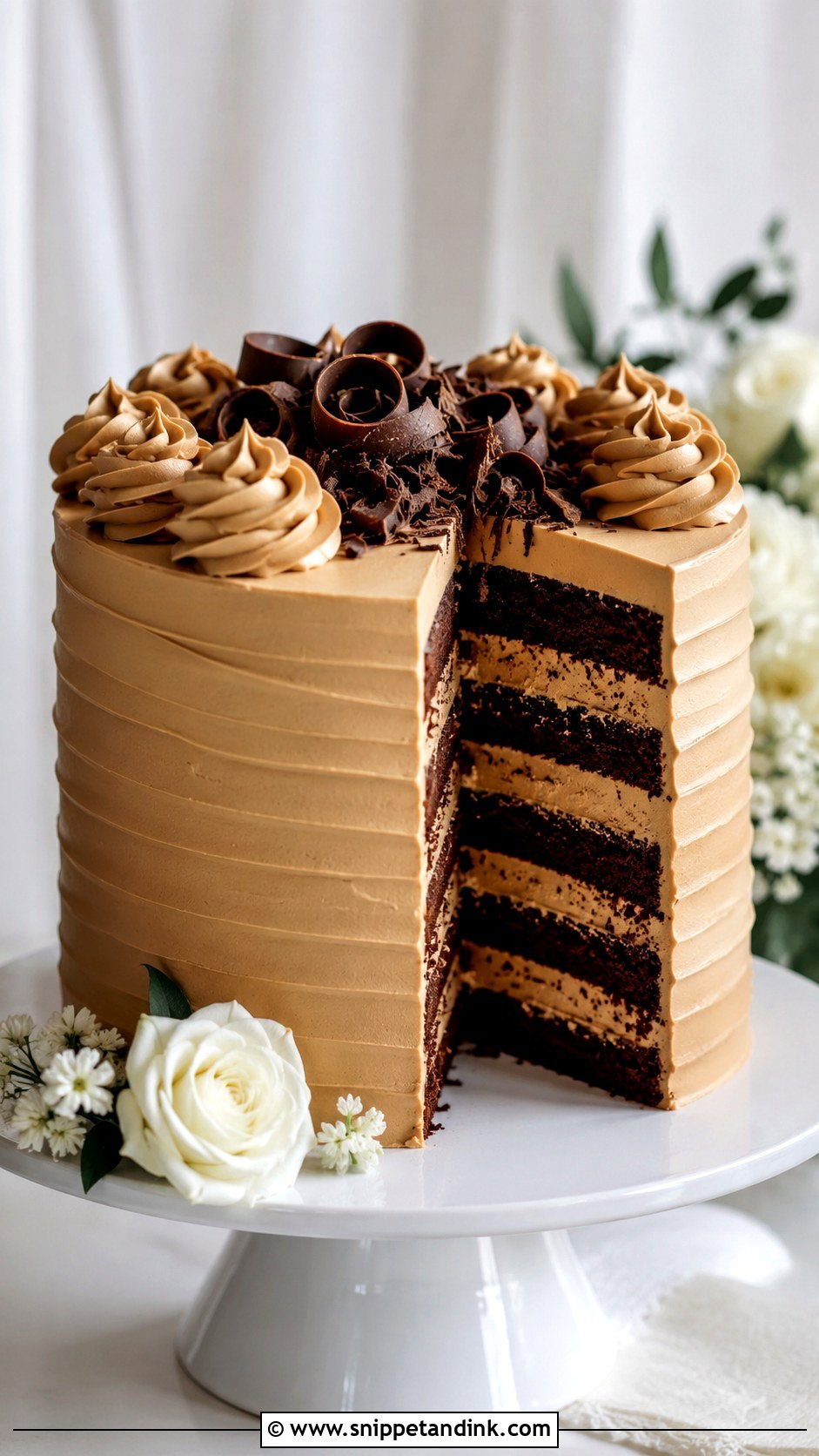 German Mocha Buttercream Wedding Cake - Snippet and Ink - 20 German Wedding Cake Ideas