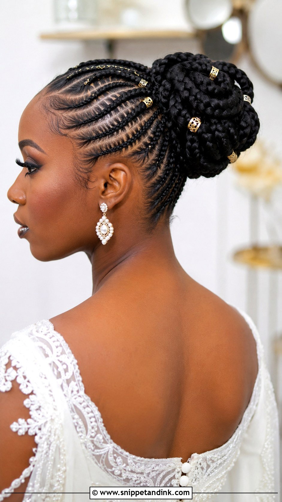 Ghana Braids Bridal Updo - Snippet and Ink - 20 Braids Wedding Hairstyles Black Women