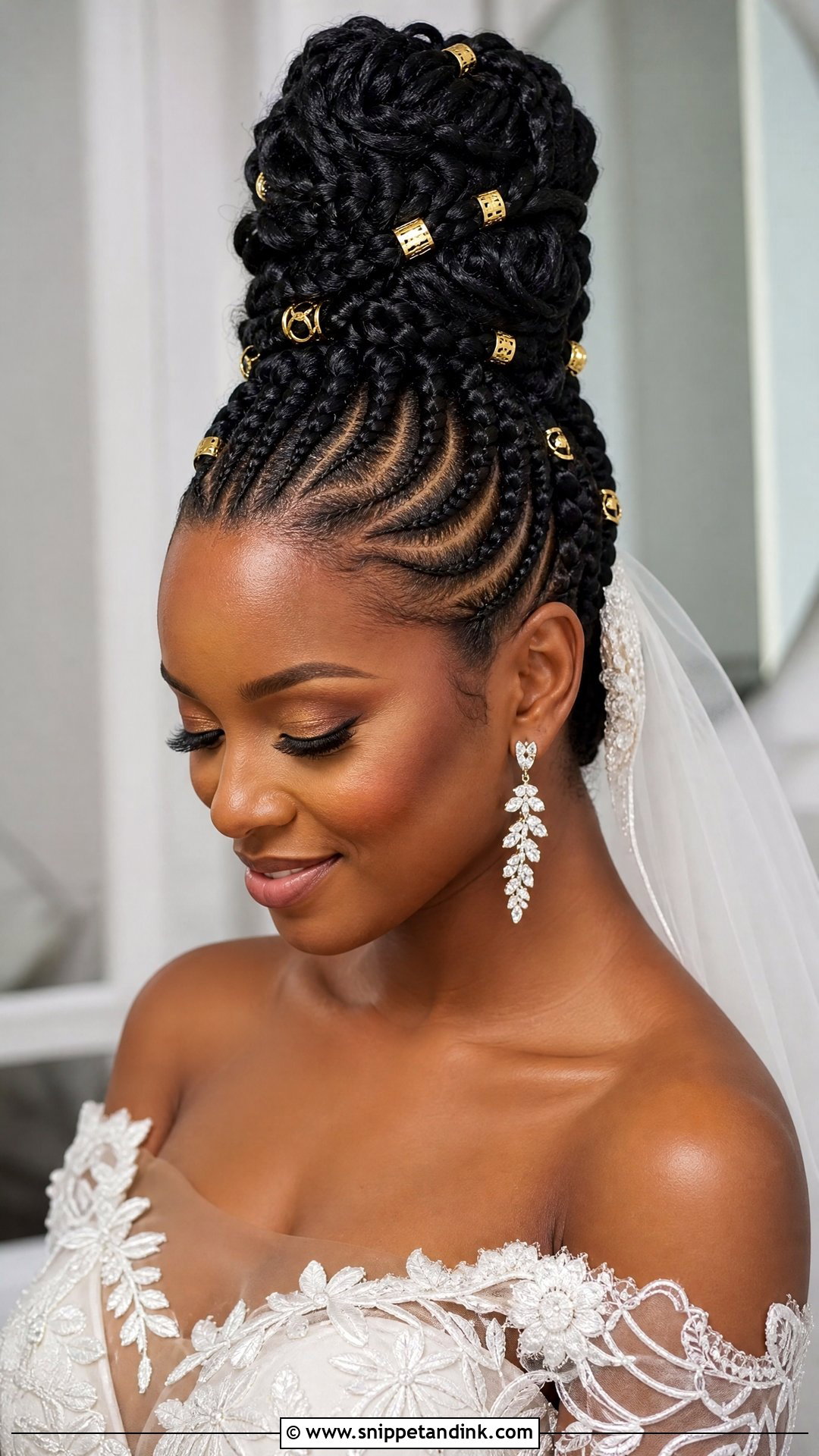 Ghana Braids Bridal Updo - Snippet and Ink - 20 African Bridal Hairstyles