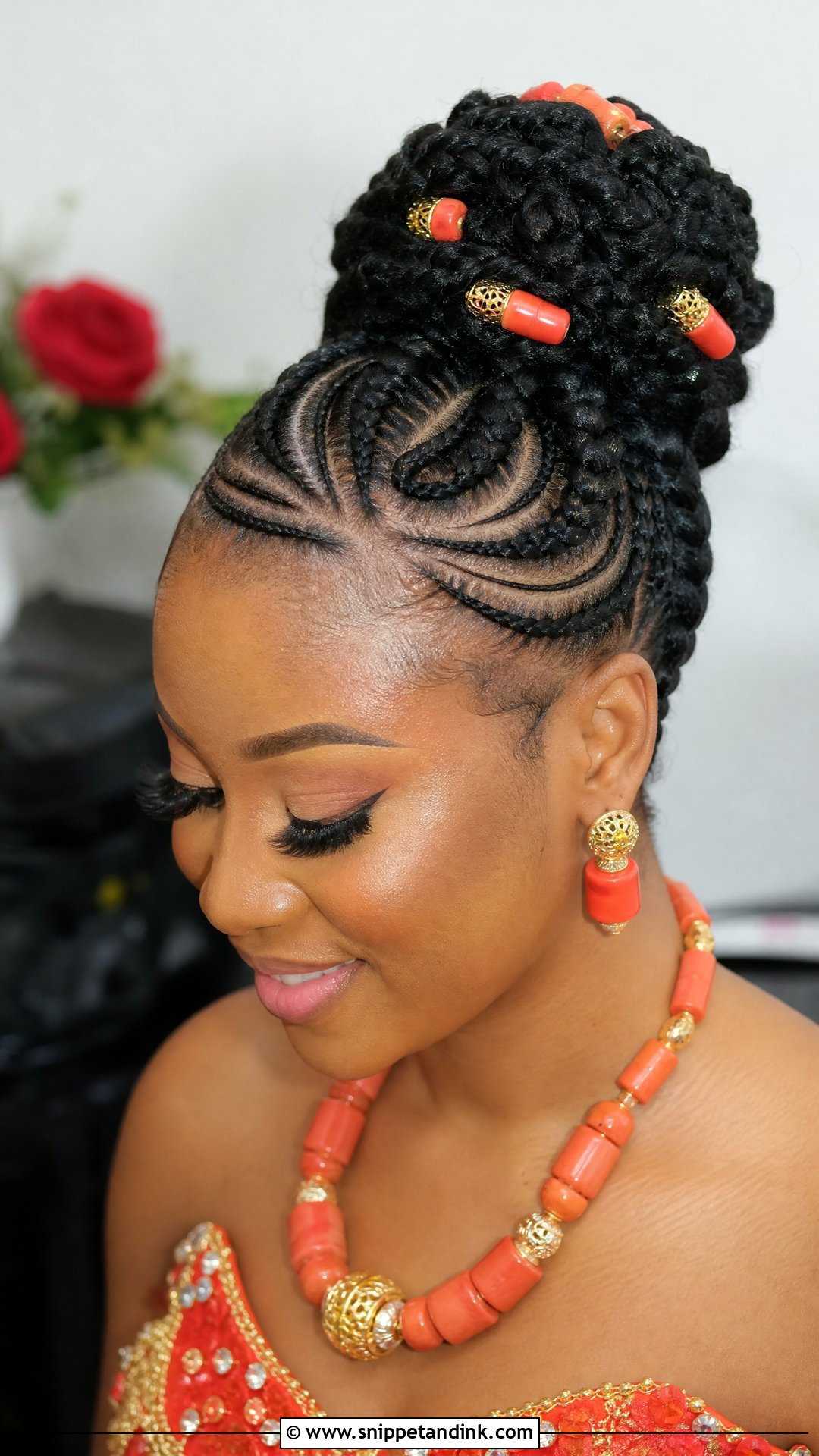 Ghana Weaving Updo - Snippet and Ink - 20 Nigerian Bridal Hairstyles