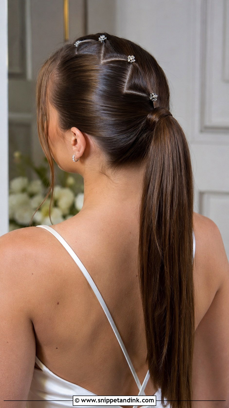 Gigi Hadid 90s Zig Zag Part Ponytail - Snippet and Ink - 20 Gigi Hadid Wedding Guest Hairstyle Ideas