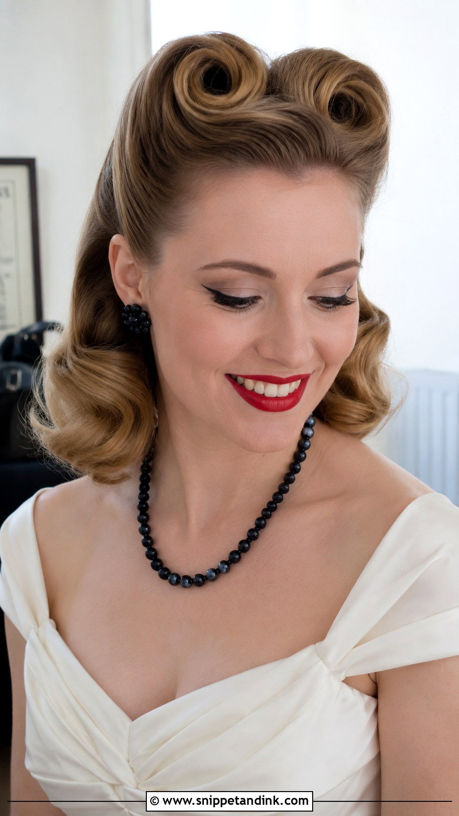Gigi Hadid Victory Rolls Retro Hair - Snippet and Ink - 20 Gigi Hadid Wedding Guest Hairstyle Ideas