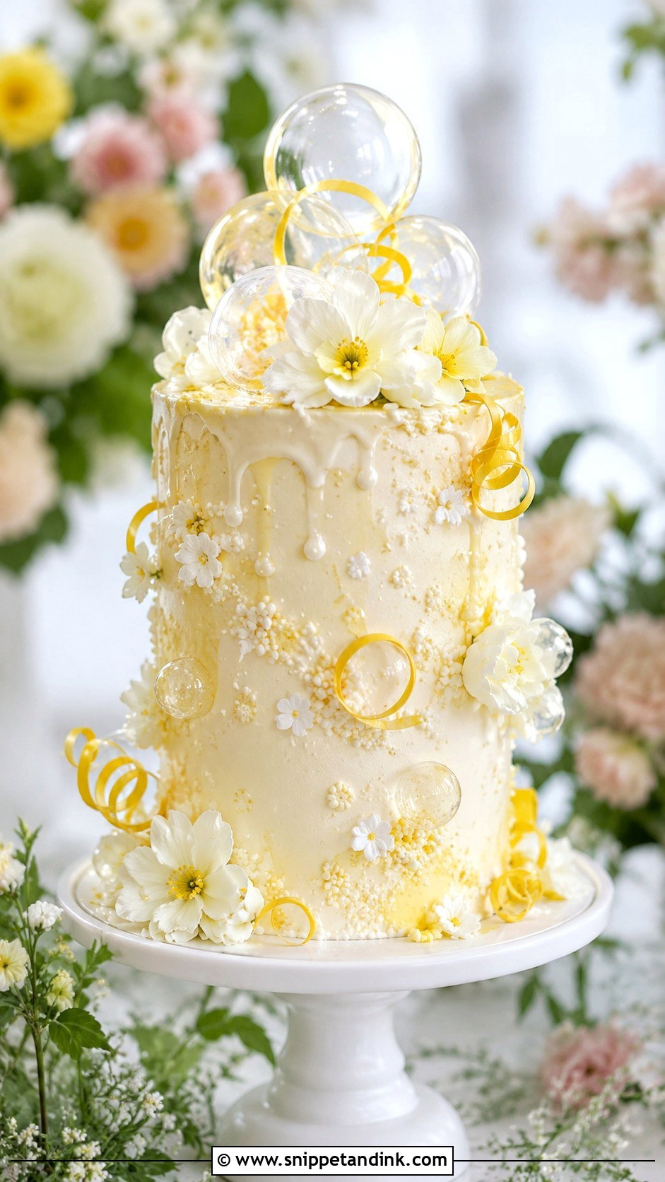 Gin Fizz Wedding Cake - Snippet and Ink - 20 Cocktail Cake Design Ideas for Wedding