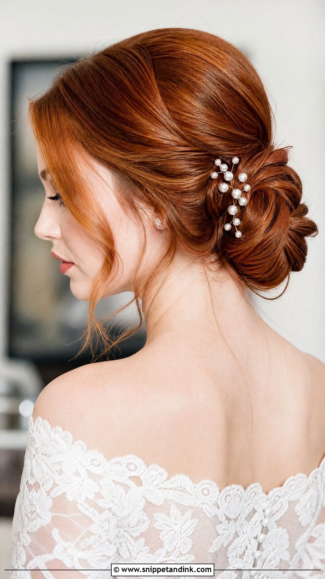 Ginger Bridal Hair Chignon - Snippet and Ink - 15 Ginger Bridal Hair Ideas