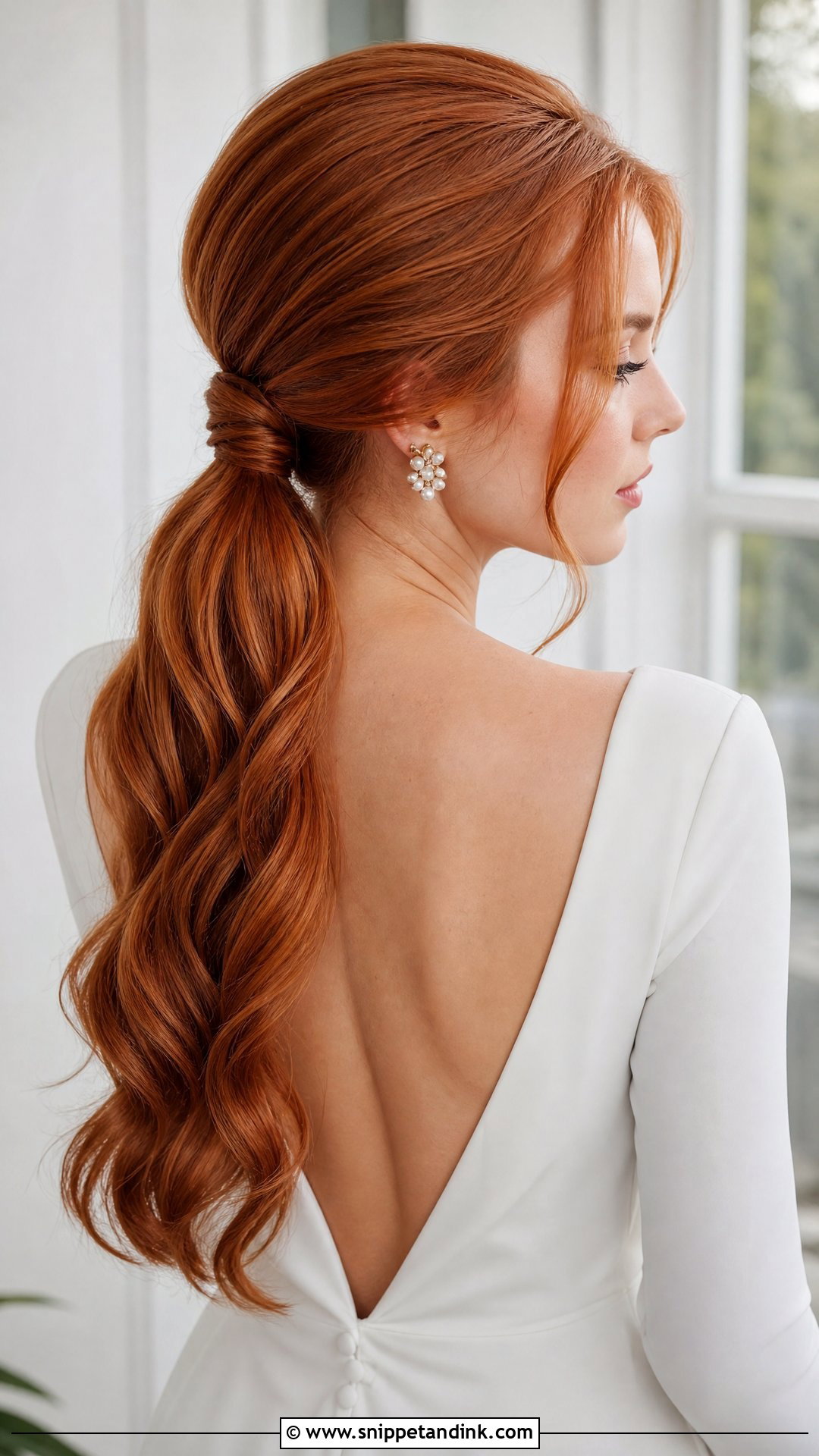 Ginger Bridal Hair Ponytail - Snippet and Ink - 15 Ginger Bridal Hair Ideas