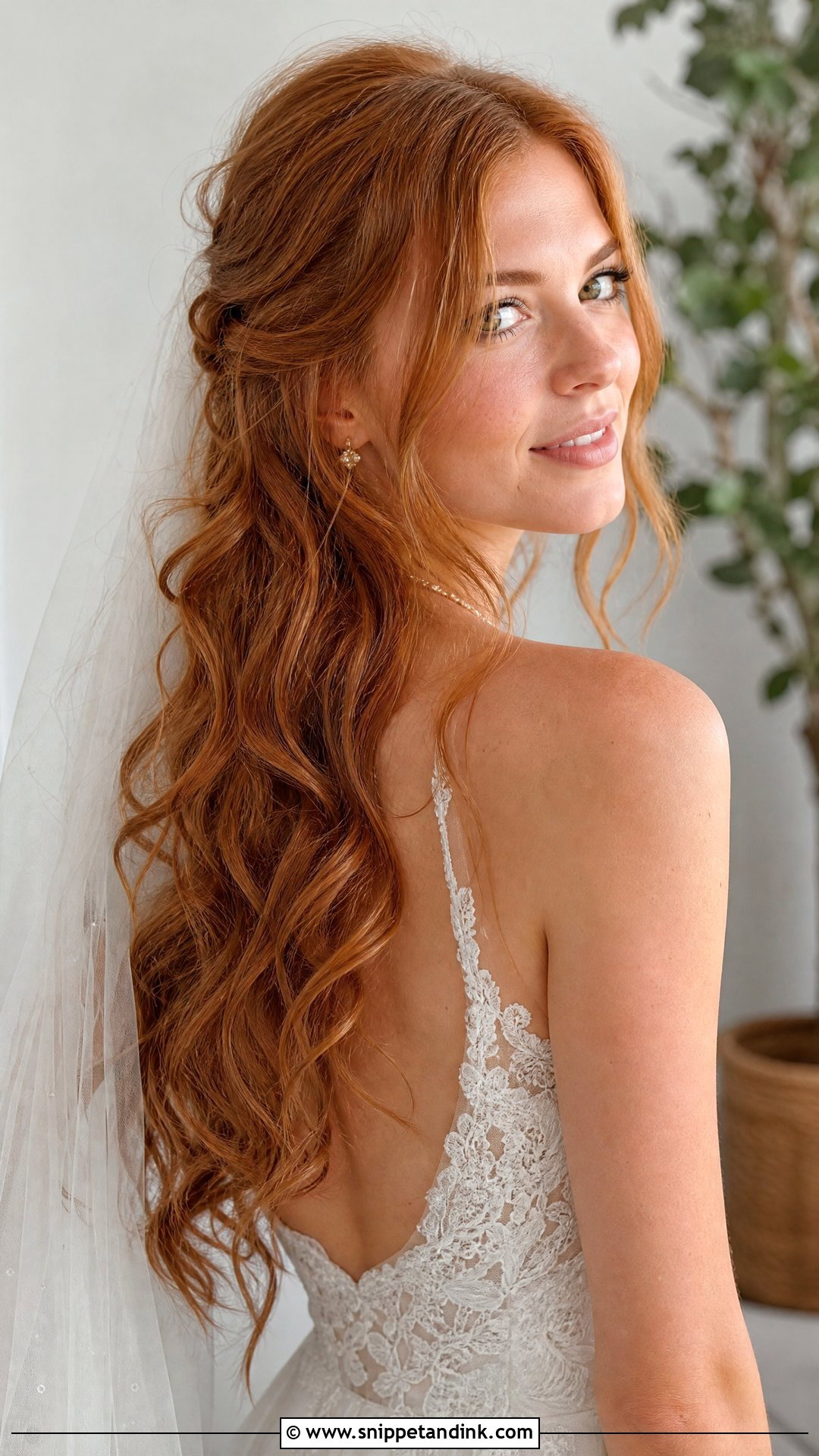 Ginger Bridal Hair With Natural Texture - Snippet and Ink - 15 Ginger Bridal Hair Ideas