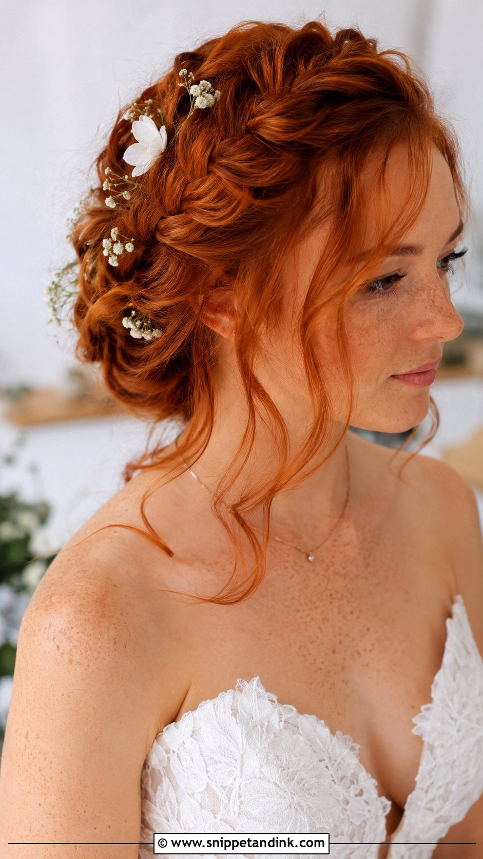 Ginger Hair Braided Updo - Snippet and Ink - 25 Ginger Wedding Hair Ideas