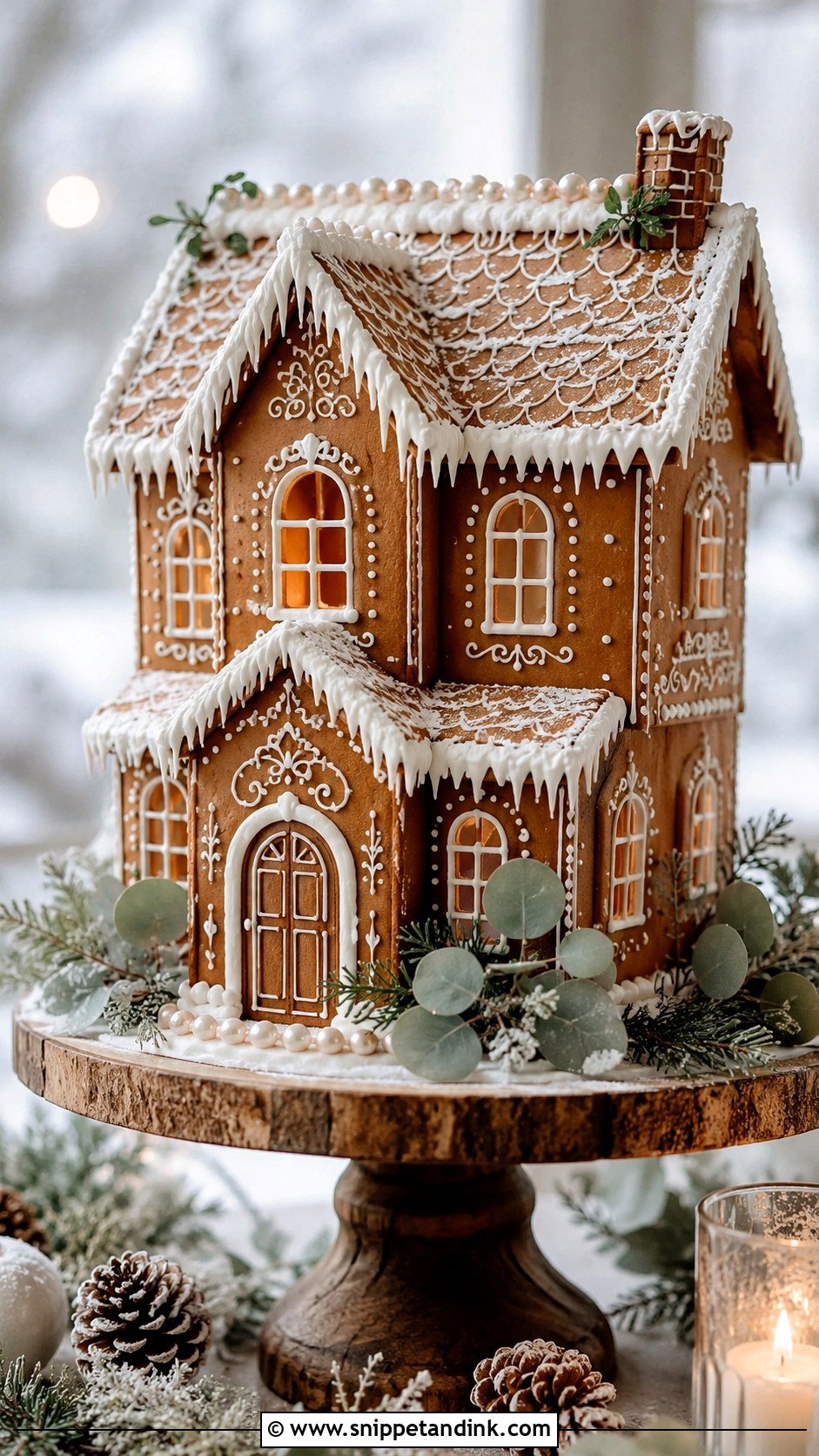 Gingerbread House Wedding Cake With Greenery - Snippet and Ink - 20 Gingerbread House Wedding Cake Ideas