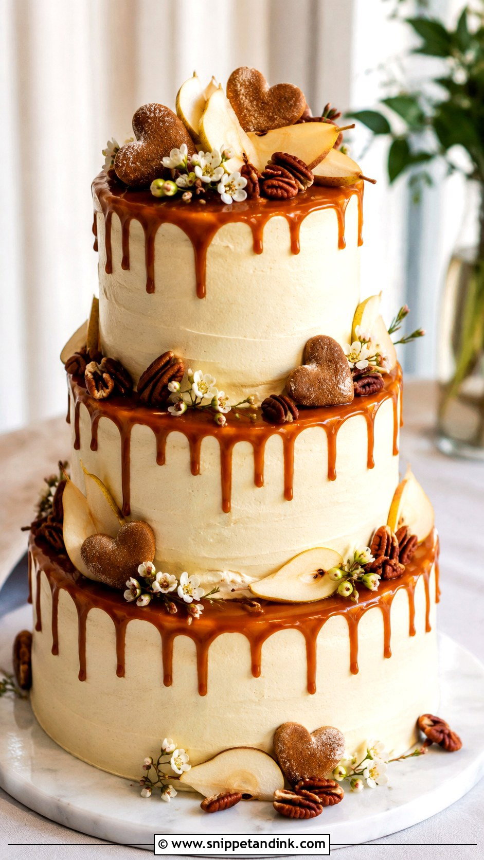 Gingerbread Wedding Cake With Caramel Drip - Snippet and Ink - 20 Gingerbread Wedding Cake Ideas