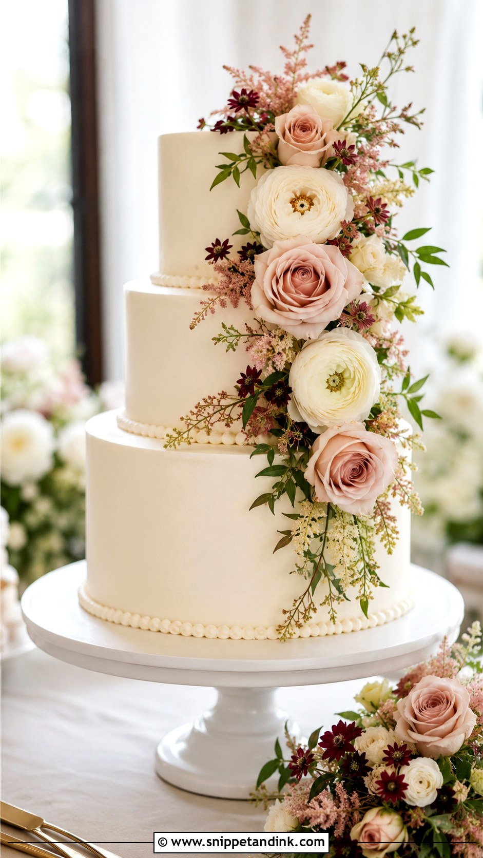 Gingerbread Wedding Cake With Fresh Flowers - Snippet and Ink - 20 Gingerbread Wedding Cake Ideas