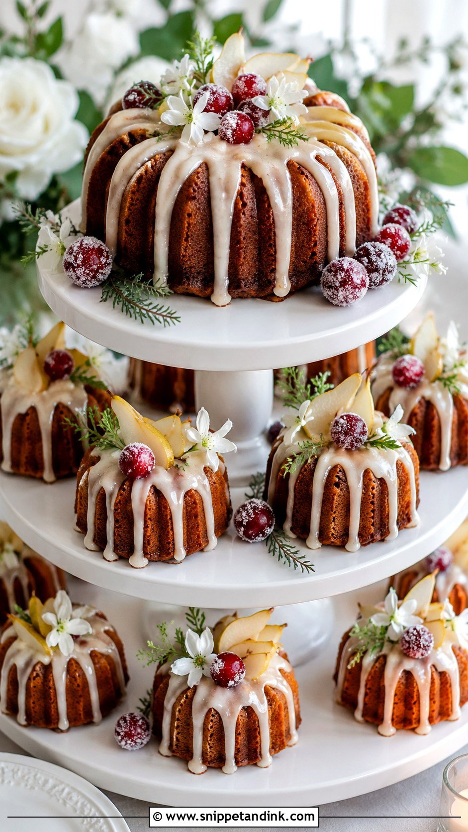 Gingerbread Wedding Cake With Mini Bundt Tiers - Snippet and Ink - 20 Gingerbread Wedding Cake Ideas