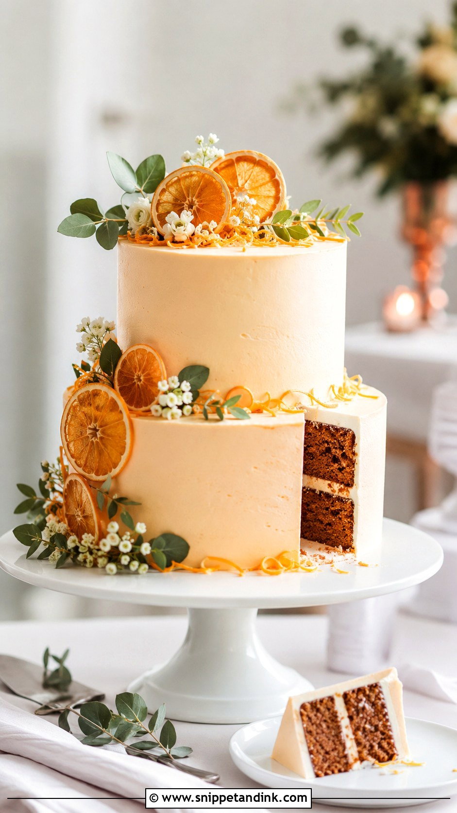 Gingerbread Wedding Cake With Orange Buttercream - Snippet and Ink - 20 Gingerbread Wedding Cake Ideas